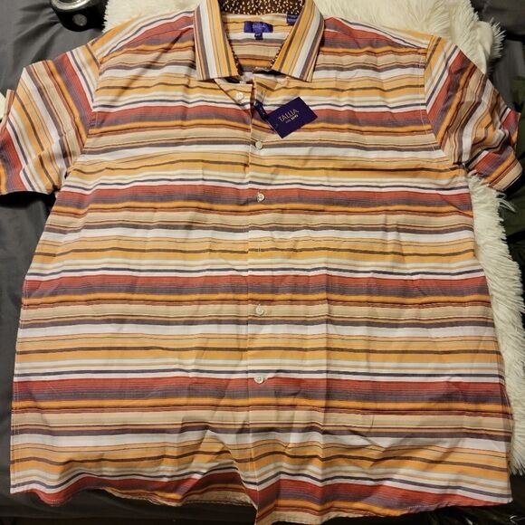 Men's tallia Striped button Up shirt NWT SZ  2xl - Picture 4 of 5